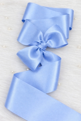 6 Cm Bebe Mavi Çift Taraflı Saten Kurdele 10 Metre, Bohça Çeyiz Nişan Takı Özelgün Hediye Süsleme