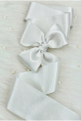 6 Cm Kırık Beyaz Çift Taraflı Saten Kurdele 10 Metre, Bohça Çeyiz Nişan Takı Özel Gün Hediye Süsleme