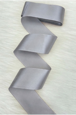 6 Cm Koyu Gri Tek Taraflı Saten Kurdele 10 Metre, Bohça Çeyiz Nişan Takı Özel Gün Hediye Süsleme