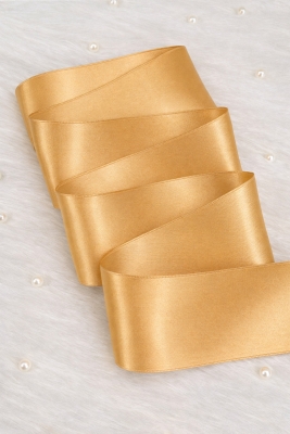 6 Cm Soft Gold Çift Taraflı Saten Kurdele 10 Metre, Bohça Çeyiz Nişan Takı Özel Gün Hediye Süsleme