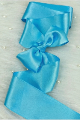 6 Cm Sünnet Mavi Çift Taraflı Saten Kurdele 10 Metre, Bohça Çeyiz Nişan Takı Özel Gün Hediye Süsleme
