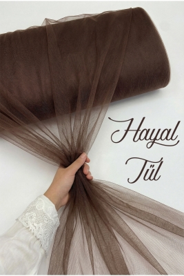 Acı Kahve Hayal Tül, Nişan Çeyiz Bohça Kapı Doğum Günü Parti Süsleme, Gelin Abiye Türban 100x300cm