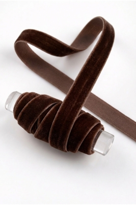 Acı Kahve Kadife Kurdele 1cm 5mt, Gelin, Damat, Bohça, Nişan, Çeyiz, Nikah, Hediye, Şeker, Süsleme