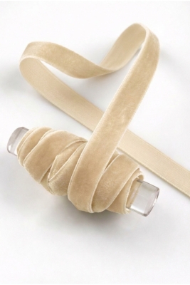 Açık Bej Kadife Kurdele 1cm 5mt, Gelin, Damat, Bohça, Nişan, Çeyiz, Nikah, Hediye, Şeker, Süsleme