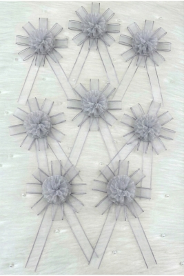 Açık Gri Bohça Süsü, Gelin Damat Çeyiz Düğün Nişan Konvoy Gelin Arabası Sünnet Kına Süsü 5 Adet