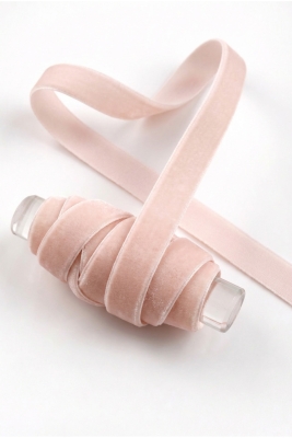 Açık Pudra Kadife Kurdele 1cm 5mt, Gelin, Damat, Bohça, Nişan, Çeyiz, Nikah, Hediye, Şeker, Süsleme