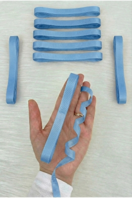 Bebe Mavi Grogren Kurdele 1 Cm 10 Metre, Bohça Çeyiz Nişan Nikah Özel Gün Hediye Paketleme Süsleme