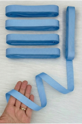 Bebe Mavi Grogren Kurdele 2Cm 10Mt, Bohça Çeyiz Düğün Doğum Günü Parti Hediye Paketleme Süsleme