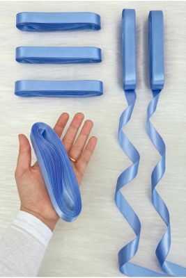 Bebe Mavi Saten Kurdele 2 Cm 10 Mt, Bohça Çeyiz Nikah Kına Sünnet Doğum Günü Parti Hediye Süsleme