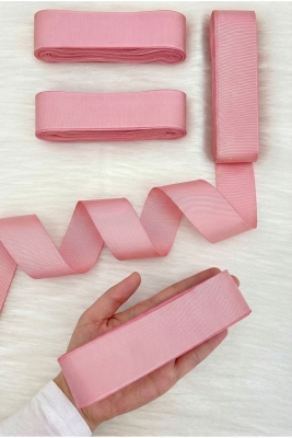 Bebe Pembe Grogren Kurdele 4 Cm 10 Mt, Bohça Çeyiz Düğün Nişan Doğum Günü Hediye Paketleme Süsleme