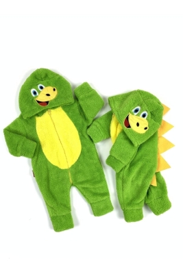Bebek Yeşil Dino Welsoft Fermuarlı Tulum