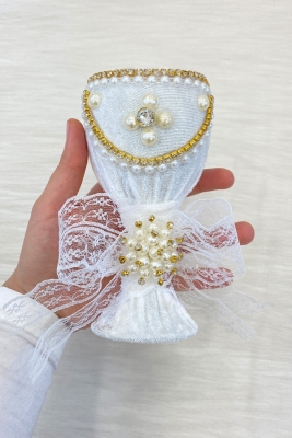 Beyaz Düğün Nikah Takı İçin İğnelik, Kına Gecesi Gelin Damat Söz Nişan Sünnet İğnedanlık