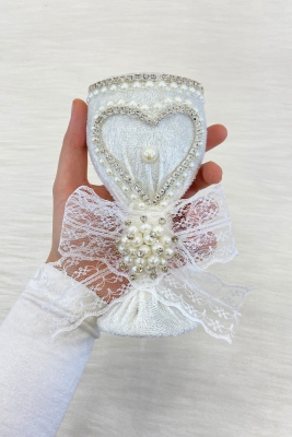 Beyaz Düğün Nikah Takı İçin İğnelik, Kına Gecesi Gelin Damat Söz Nişan Sünnet İğnedanlık