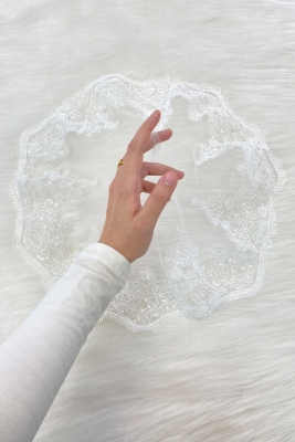 Beyaz Gelin Damat Halay Mendili, Işıl Işıl Güpürlü, Düğün Kına Gecesi Nedime Söz Nişan Bride