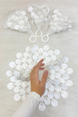 Beyaz Gelin Damat Mendili, İnci Detaylı Düğün Halay Nedime Söz Nişan Kına Sünnet Bride Mendil