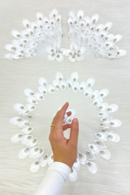 Beyaz Gelin Damat Mendili, Parlak Taş Detaylı Düğün Halay Nedime Söz Nişan Kına Sünnet Bride Mendil