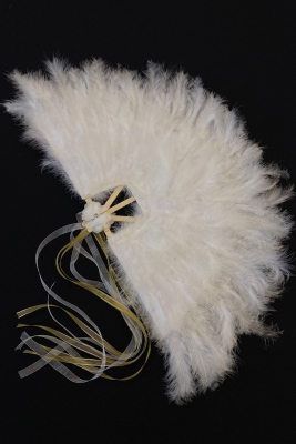 Beyaz Gelin Yelpazesi, Ahşap Tüylü Kına Yelpazesi, Nedime Sünnet Yelpaze, Büyük Boy Yelpaze 60*35