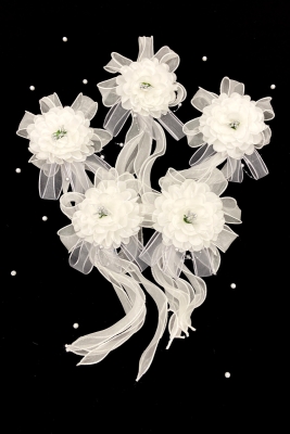 Beyaz Gri Ortanca Bohça Süsü, Damat Gelin Çeyiz Düğün Nikah Nişan Konvoy Sünnet Kına, 5 Adet