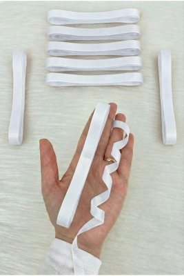 Beyaz Grogren Kurdele 1 Cm 10 Metre, Bohça Çeyiz Özel Gün Nikah Şeker Hediye Paketleme Süsleme