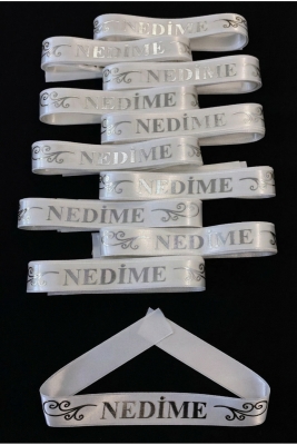 Beyaz Gümüş Nedime Kol Kurdele Bileklik Bant, Kına Gecesi Sağdıç Düğün Bride Bekarlığa Veda 1 Adet