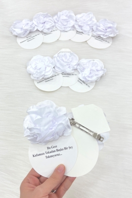Beyaz Hediyelik Toka Klipsli, Kına Gecesi Nedime Bride Bekarlığa Parti Nişan Düğün Sünnet, 10 Adet