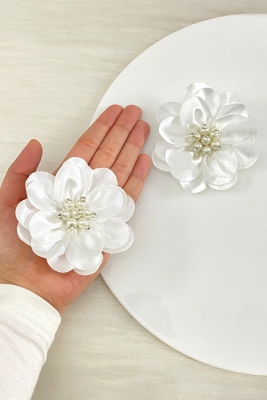 Beyaz İncili Parlak  Taşlı Gelin El Gülü, Damat, Nedime Bileklik, Düğün Kına Söz Bride, 2 Adet