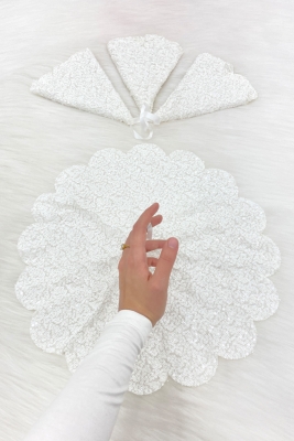 Beyaz Işıl Işıl Pullu Gelin Damat Mendili, Pul Payet Detaylı, Düğün Kına Sünnet Söz Nişan Bride