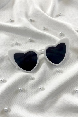 Beyaz Kalpli Gelin Damat Gözlük, Bride Akım After Parti Düğün Kına Eğlence Gözlüğü