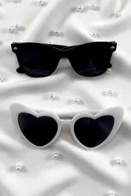 Beyaz Kalpli Gelin Damat Gözlük, İkili Bride Akım After Parti Düğün Kına Eğlence Gözlüğü