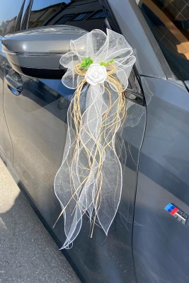 Beyaz Konvoy Süsü, 1 Adet Gelin Bohça Çeyiz Düğün Nişan Bavul Gelin Arabası Sünnet Kına Süsleme
