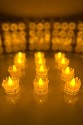 Beyaz Ledli Kına El Mumu, Düğün, Nedime, Bride, Sünnet, Led Işıklı, Tealight Mum Pilli 12 Adet