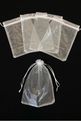 Beyaz Organze Şeffaf Tül Kese, 50 Adet Ölçü 20x30cm, Düğün Bohça Çeyiz Yazma Havlu Yasin Mevlüt