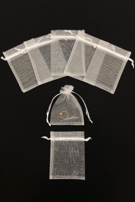 Beyaz Organze Şeffaf Tül Kese, 50 Adet Ölçü 9x12cm, Kına Çerez Kuruyemiş Altın Takı Söz Hediye Bohça