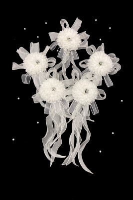 Beyaz Ortanca Bohça Süsü, Damat Gelin Çeyiz Düğün Nikah Nişan Konvoy Sünnet Kına, 5 Adet