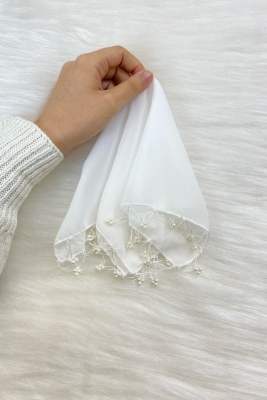 Beyaz Şifon Gelin Damat Mendili, Düğün Halay Nedime Bride Parti Kına Nişan Sünnet Hediye, 5 Adet