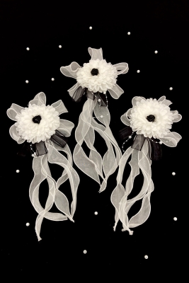 Beyaz Siyah Ortanca Bohça Süsü, Gelin Çeyiz Düğün Nişan Konvoy Sünnet Kına Süsü 1 Adet