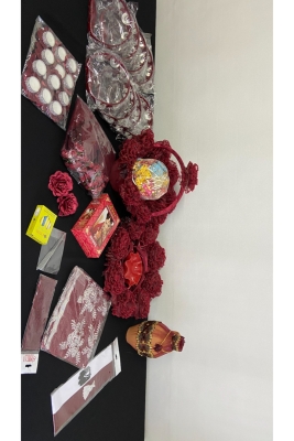 Bordo 174 Parça Lüks Kına Gecesi Malzemeleri Seti