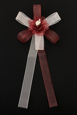 Bordo Beyaz Bohça Süsü, Gelin Damat Çeyiz Düğün Nişan Konvoy Gelin Arabası Sünnet Kına Süsü 1 Adet