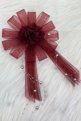 Bordo Bohça Süsü, Gelin Damat Çeyiz Düğün Nişan Konvoy Gelin Arabası Sünnet Kına Süsü 1 Adet