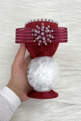 Bordo Düğün Nikah Takı İçin İğnelik, Kına Gecesi Gelin Damat Söz Nişan Sünnet İğnedanlık