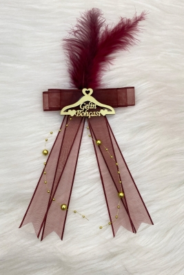 Bordo Gelin Bohça Süsü, Damat Çeyiz Valiz Bavul Düğün Nişan Konvoy Sünnet Kına Süsü 5 Adet