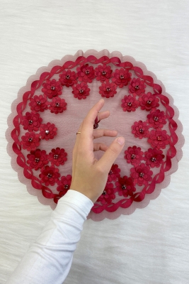 Bordo Gelin Damat Mendili, Parlak Taş Detaylı Düğün Halay Nedime Söz Nişan Kına Sünnet Bride Mendil