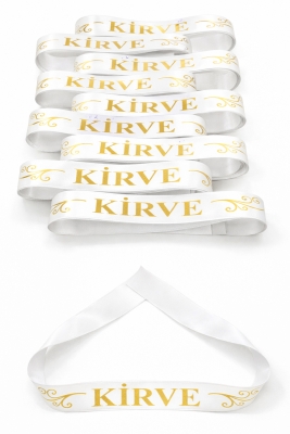Beyaz Gold Kirve Kol Kurdele, 1 Adet Bant Ve Bileklik, Sünnet Sağdıç Düğün Kına Gecesi Bride