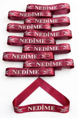 Bordo Gümüş Nedime Kol Kurdele, 1 Adet Bant Ve Bileklik, Sağdıç Düğün Kına Gecesi Bride Nişan