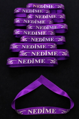 Mor Gümüş Nedime Kol Kurdele, 1 Adet Bileklik Bant, Kına Gecesi Sağdıç Düğün Bride Bekarlığa Veda