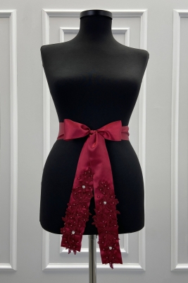 Bordo Güpürlü Gelin Kuşağı, Lüks Taş Ve İncili Gelin Kurdelesi, Gelin Beli Kemeri, Kardeş Kuşağı