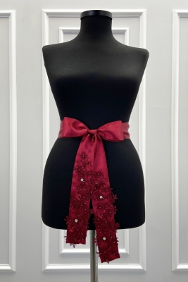 Bordo Güpürlü Gelin Kuşağı, Lüks Taş Ve İncili Gelin Kurdelesi, Gelin Beli Kemeri, Kardeş Kuşağı