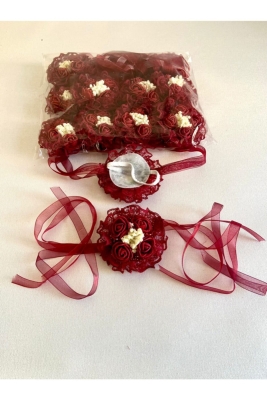 Bordo Nedime Bileklik 12 Li Paket