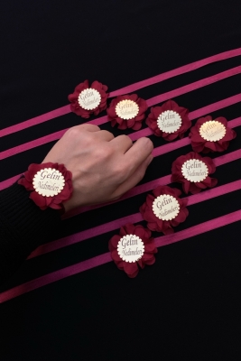 Bordo Nedime Bileklik ve Kol Kurdele, Kına Gecesi Bride To Be Bekarlığa Veda Partisi 10 Adet