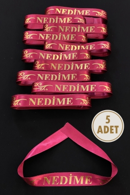 Bordo Nedime Kol Kurdele, 5 Adet Kolluk Bileklik Bant, Kına Gecesi Düğün Bride Bekarlığa Veda Söz